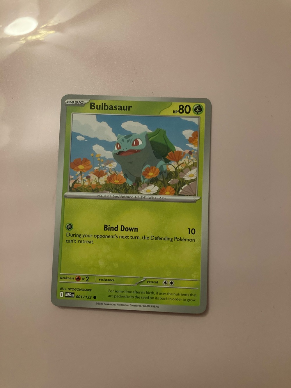 Pokemon Bulbasaur Green and Blue Trading Card